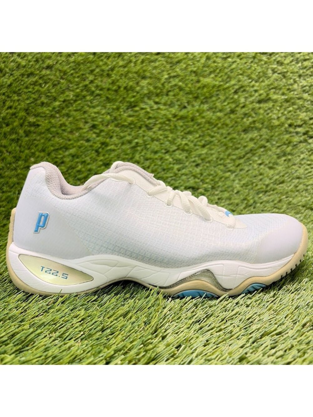 Prince T22.5 Womens Size 8.5 White Blue Running Tennis Pickleball Shoes Sneakers